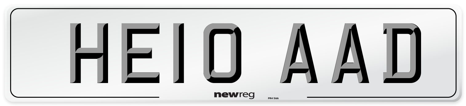 HE10 AAD Number Plate from New Reg